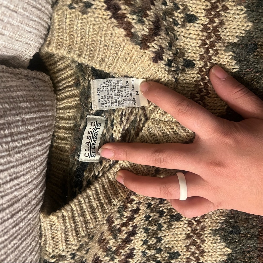 Vintage brown classic elements sweater